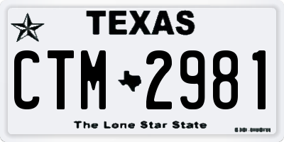 TX license plate CTM2981