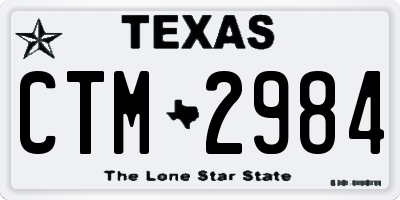 TX license plate CTM2984