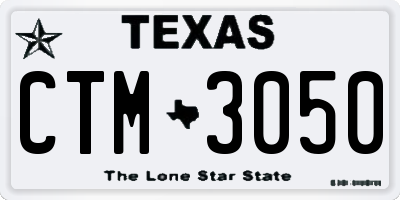 TX license plate CTM3050