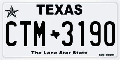 TX license plate CTM3190