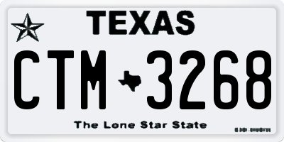 TX license plate CTM3268