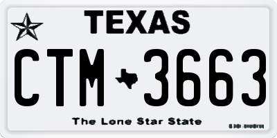TX license plate CTM3663