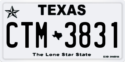 TX license plate CTM3831
