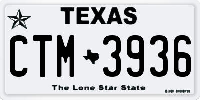 TX license plate CTM3936