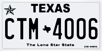 TX license plate CTM4006