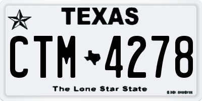 TX license plate CTM4278