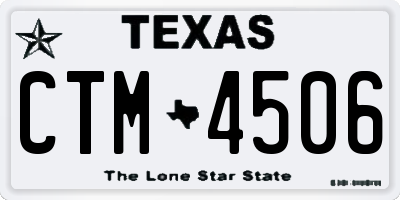 TX license plate CTM4506