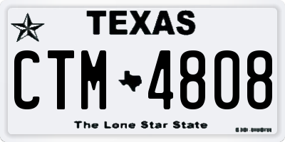 TX license plate CTM4808