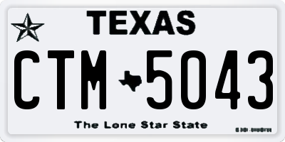 TX license plate CTM5043