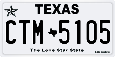 TX license plate CTM5105