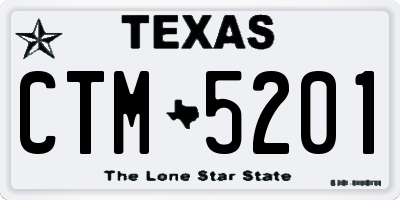 TX license plate CTM5201