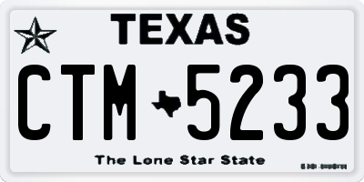 TX license plate CTM5233