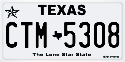 TX license plate CTM5308
