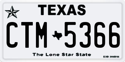 TX license plate CTM5366