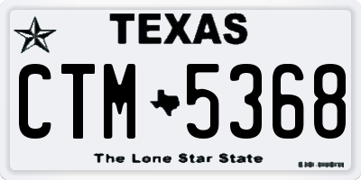 TX license plate CTM5368