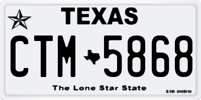TX license plate CTM5868
