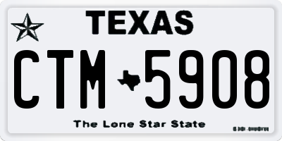 TX license plate CTM5908