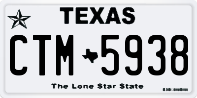 TX license plate CTM5938