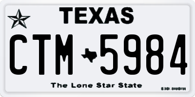 TX license plate CTM5984