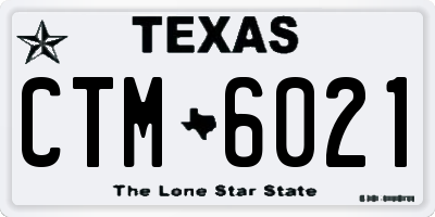 TX license plate CTM6021
