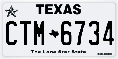 TX license plate CTM6734