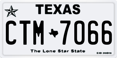 TX license plate CTM7066