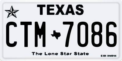 TX license plate CTM7086