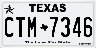 TX license plate CTM7346