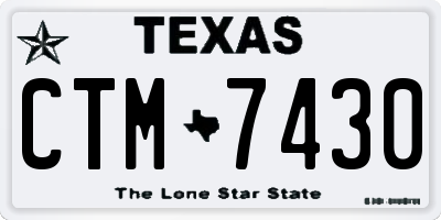 TX license plate CTM7430