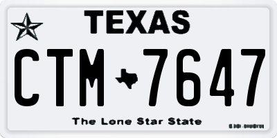 TX license plate CTM7647