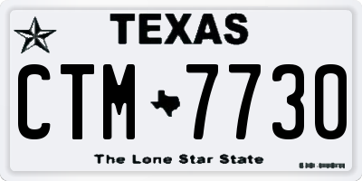 TX license plate CTM7730