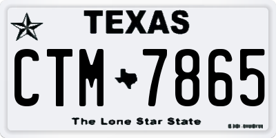 TX license plate CTM7865