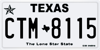 TX license plate CTM8115