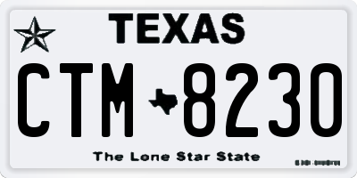 TX license plate CTM8230
