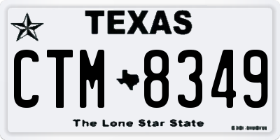 TX license plate CTM8349