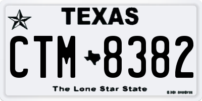 TX license plate CTM8382