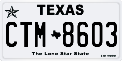 TX license plate CTM8603