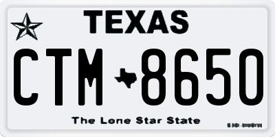 TX license plate CTM8650