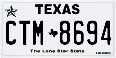 TX license plate CTM8694
