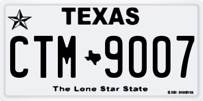 TX license plate CTM9007