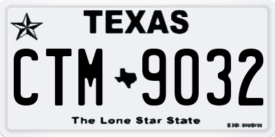 TX license plate CTM9032