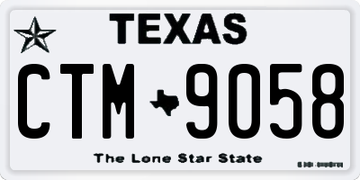 TX license plate CTM9058