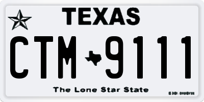TX license plate CTM9111