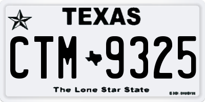 TX license plate CTM9325