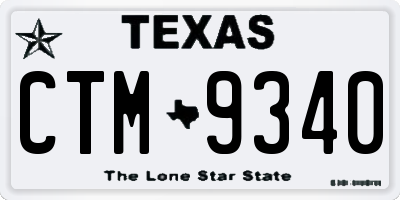 TX license plate CTM9340