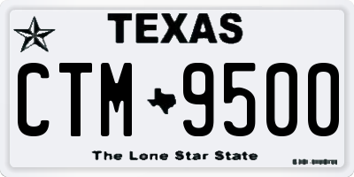 TX license plate CTM9500