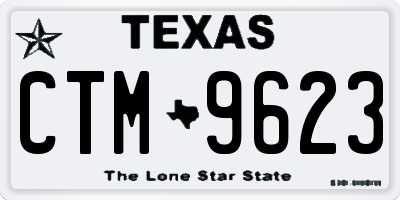 TX license plate CTM9623