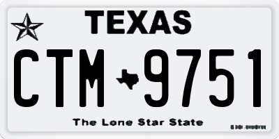 TX license plate CTM9751