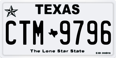 TX license plate CTM9796