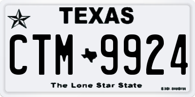 TX license plate CTM9924